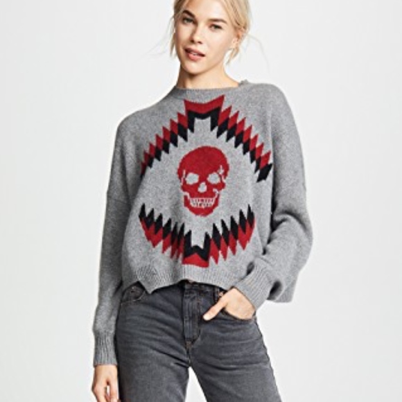 360 Sweater Sweaters - 360 SWEATER Cashmere Geometric Skull Sweater
